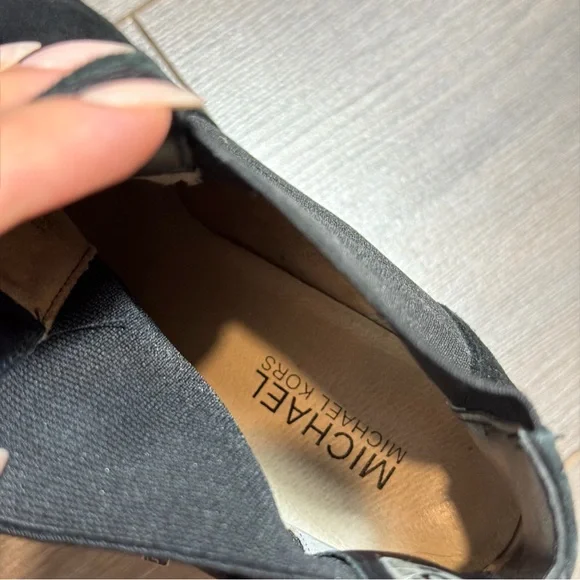 MICHAEL KORS Hamilton Black Suede Pointed-Toe Ankle Bootie with Buckle - Picture 9 of 11